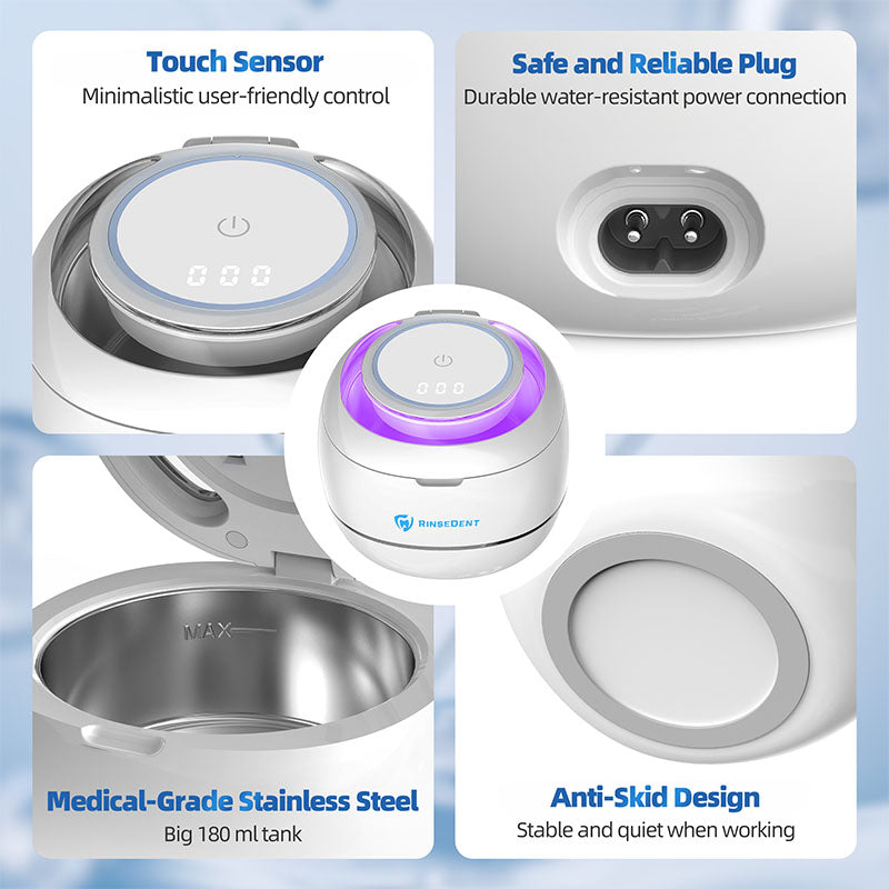 RinseDent® Ultrasonic & UV Cleaner for Dental Appliances