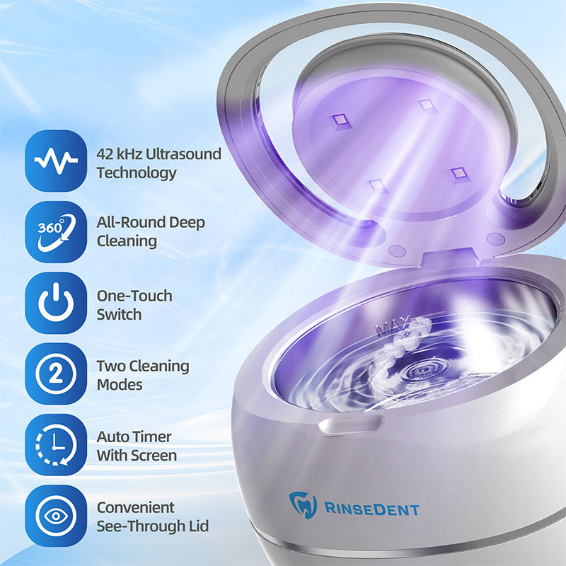 RinseDent® Ultrasonic & UV Cleaner for Dental Appliances