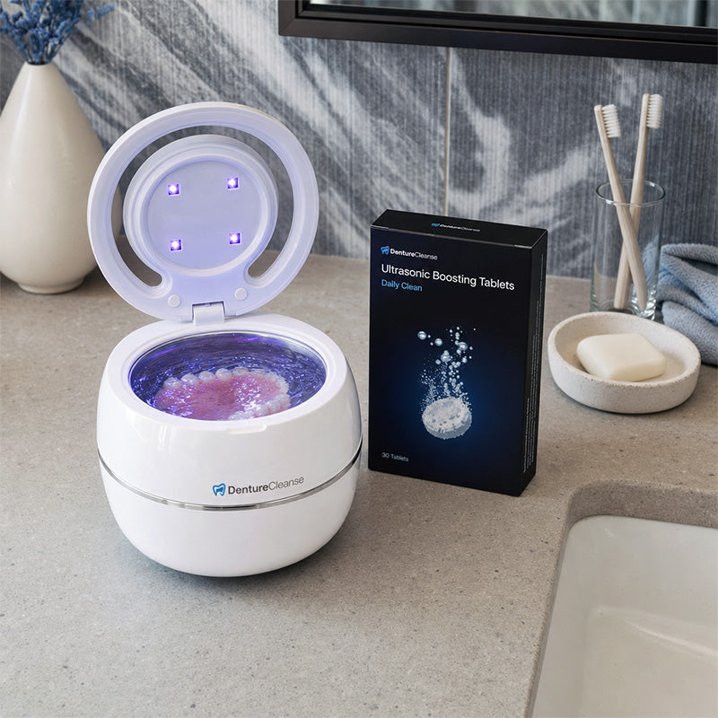 DentureCleanse® Ultrasonic Pod & Tablets for Dentures