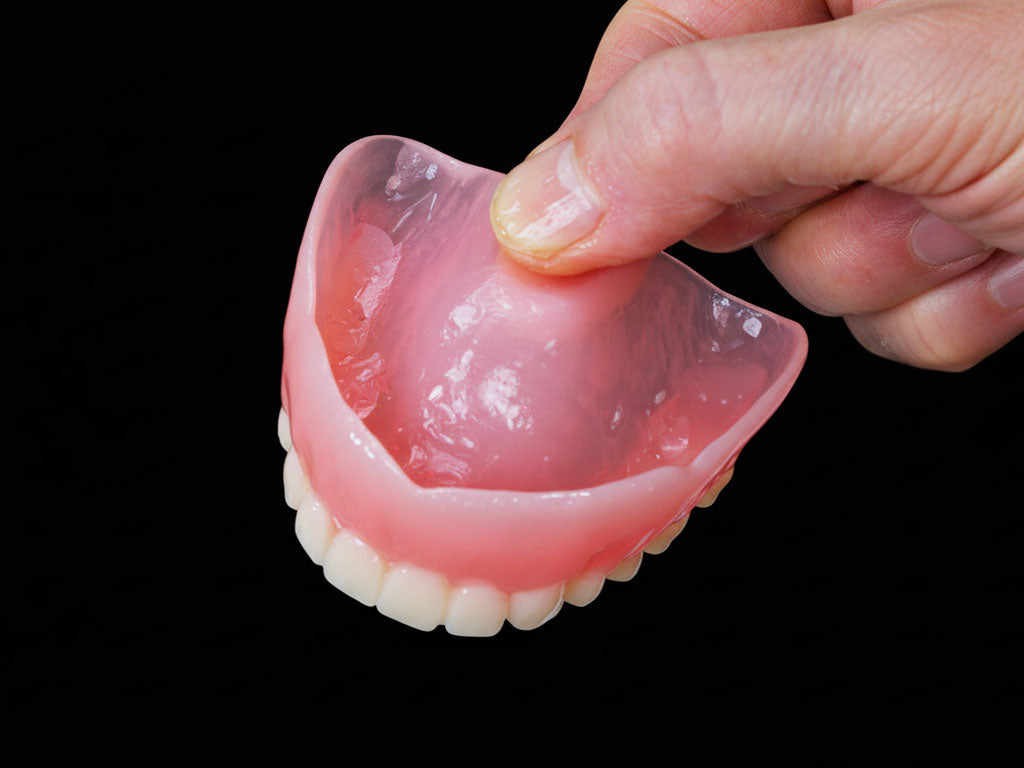 Denture after cleaning — bright and clean